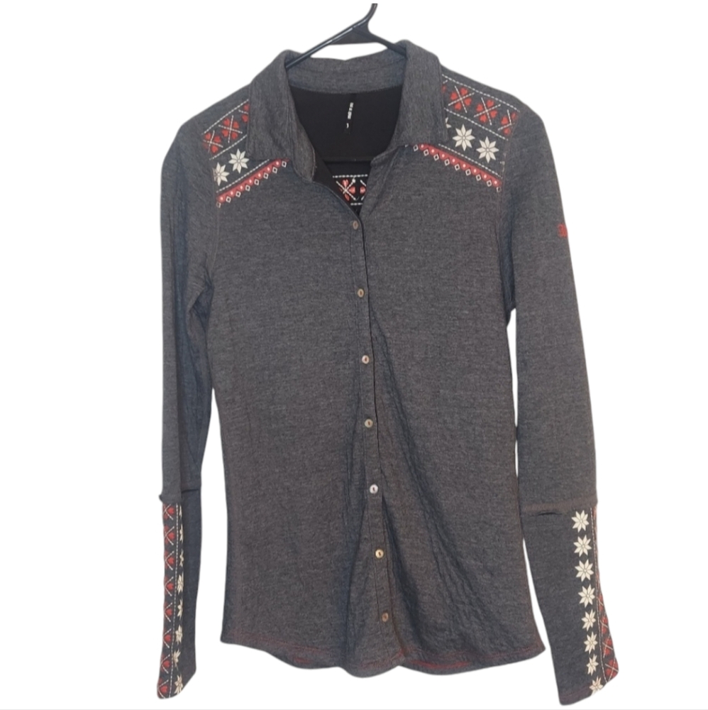 Alp-N-Rock Fair Isle  Embroidered L/S Shirt Size S Made in USA Unisex